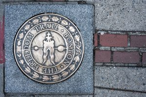 Boston Freedom Trail sign, Massachusetts, USA