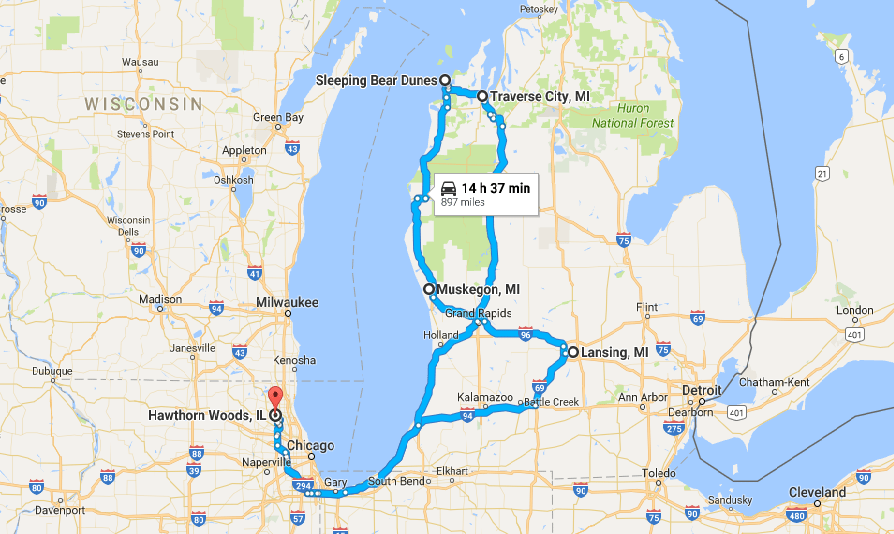 Chicago to Traverse City Road trip | Ghoomna Phirna